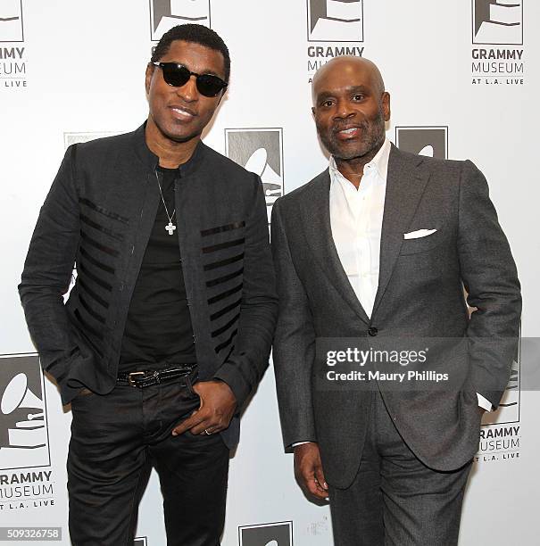 Kenny "Babyface' Edmonds and L.A.Reid attend Icons of the Music Industry: L.A. Reid at The GRAMMY Museum on February 9, 2016 in Los Angeles,...