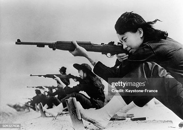 Thousands Of Young Girls Enrolled In The Vietnam Army To Fight With Men And Support The Ngo Dinh Diem's Government, in Vietnam, on August 13, 1962.