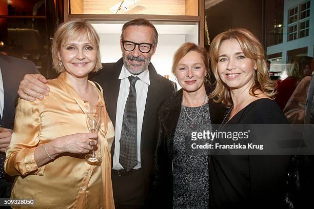 Katharina Schubert, Michael Roll, Marita Marschall and Tina Ruland attend the Montblanc House Opening on February 09, 2016 in Hamburg, Germany.