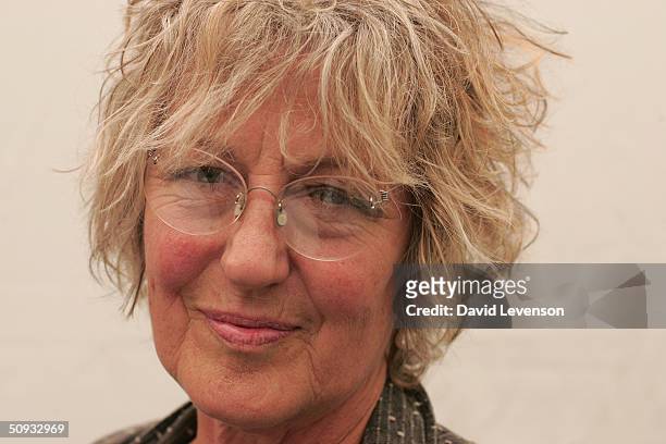 Author Germaine Greer poses for a portrait at "The Guardian Hay Festival 2004" held on June 5, 2004 at Hay on Wye, in Wales. The festival runs until...