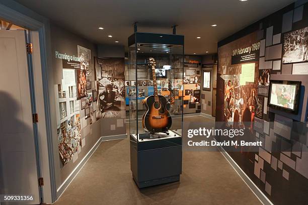 General view of the atmosphere at a private view of "Hendrix At Home" at Jimi Hendrix's restored former Mayfair flat on February 9, 2016 in London,...