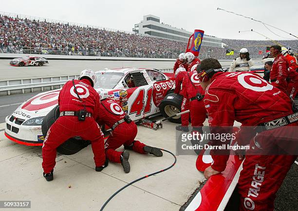 Casey Mears pits the Target Chip Ganassi Racing Dodge during the NASCAR Nextel Cup Series MBNA America 400 on June 6, 2004 at Dover International...