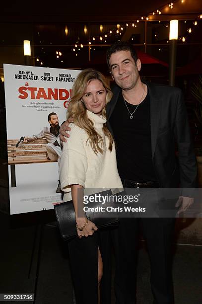 Actress Annie Heise and director Mike Young attend the premiere for The Orchard's "A Stand Up Guy" on February 9, 2016 in Los Angeles, California.
