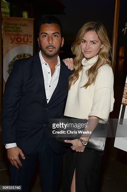 Actors Danny A. Abeckaser and Annie Heise attends the premiere after party for The Orchard's "A Stand Up Guy" on February 9, 2016 in Los Angeles,...