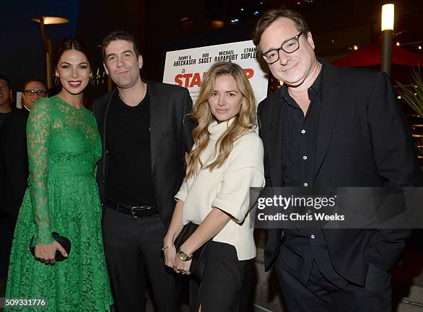 Actress Moran Atias, director Mike Young, actress Annie Heise and actor Bob Saget attend the premiere for The Orchard's "A Stand Up Guy" on February...