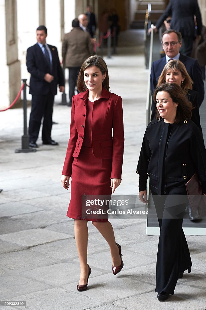 Queen Letizia Visits The Royal Palace