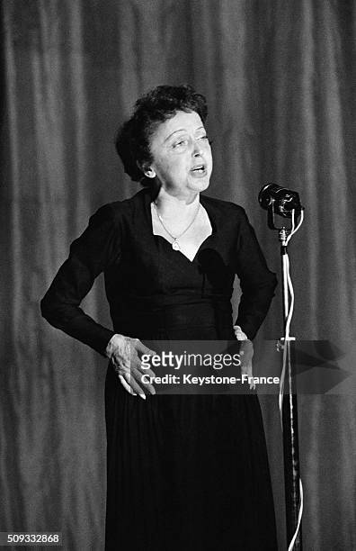 Singer Edith Piaf Back On Stage At the Theatre De L'Empire, in Reims, France, on June 16, 1962.