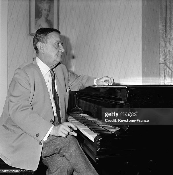 Musician Georges Auric Is The New Administrator Of The Rï¿½union Des Thï¿½ï¿½tres Lyriques Internationaux, in Paris, France, on June 1, 1962.