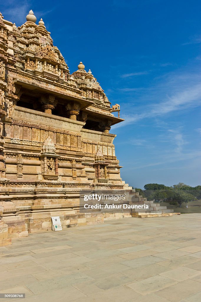 Sideview of Kandariya Mahadeva Temple, Khajuraho, Chhatarpur District, Madhya Pradesh, India