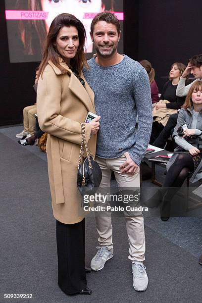 Elia Galera and David Ascanio attend the Maybelline NY & Bloomers&Bikini Fashion Show during de MFShow on February 10, 2016 in Madrid, Spain.