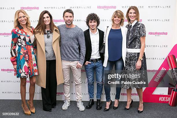 Elia Galera, David Ascanio, Arancha de Benito and Laura Sanchez attend the Maybelline NY & Bloomers&Bikini Fashion Show during the MFShow on February...