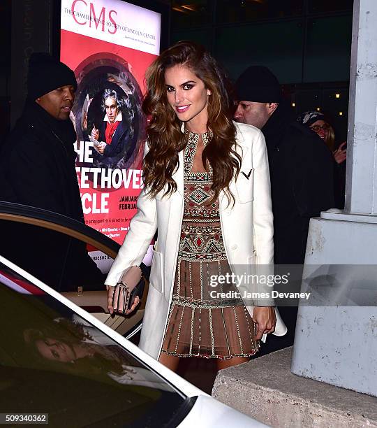 Isabeli Fontana leaves "Zoolander 2" premiere after-party at Lincoln Center on February 9, 2016 in New York City.