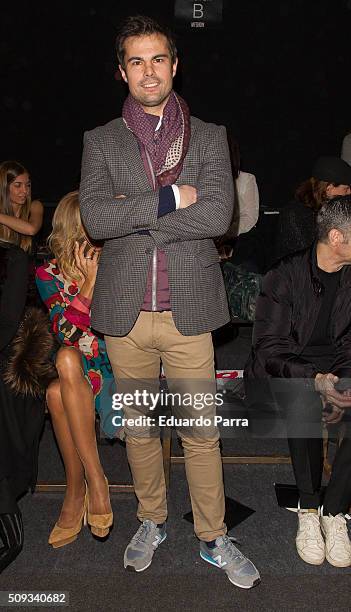 Curi Gallardo attends Maybelline NY & Bloomers&Bikini fashion show frontrow at Colon Square on February 10, 2016 in Madrid, Spain.