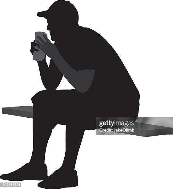 man sitting and eating a burrito silhouette - burrito isolated stock illustrations