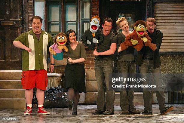 The cast of "Avenue Q" perform on stage during the "58th Annual Tony Awards" at Radio City Music Hall on June 6, 2004 in New York City. The Tony...