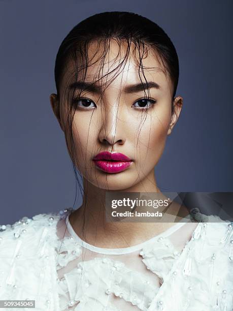 asian beauty - bridal make up stock pictures, royalty-free photos & images