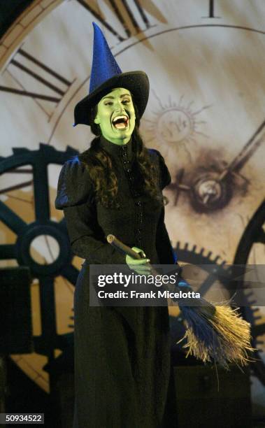 American singer and actress Idina Menzel of "Wicked" performs on stage during the "58th Annual Tony Awards" at Radio City Music Hall on June 6, 2004...