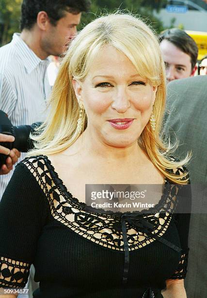 Actress/singer Bette Midler arrives at the world premiere of Paramount's "The Stepford Wives" at the Bruin Theatre on June 6, 2004 in Los Angeles,...