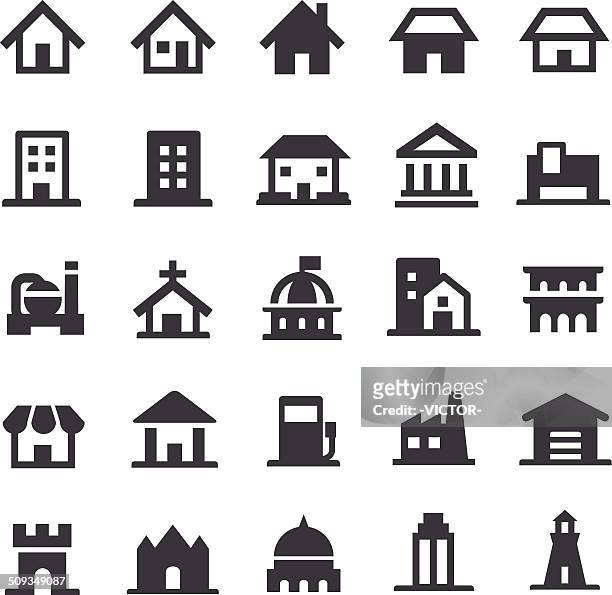building icons - smart series - cottage icon stock illustrations