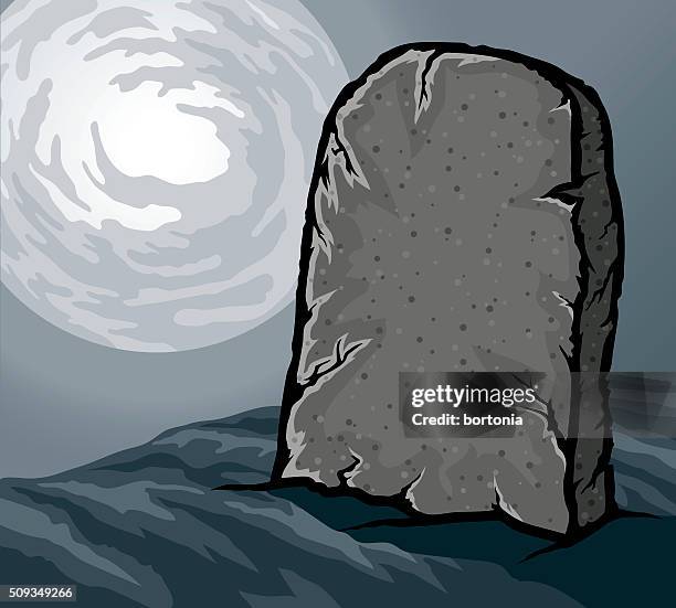 ilustraciones, imágenes clip art, dibujos animados e iconos de stock de blanco a piedra sepulcral iluminado por la luz de la luna - tombstone