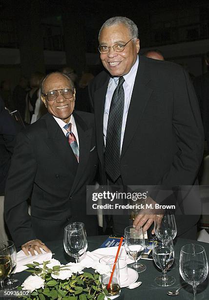 Fayard Nicholas and James Earl Jones during the 2004 Actors' Fund/Variety Tony Awards Party at the Skirball Cultural Center on June 6, 2004 in Los...