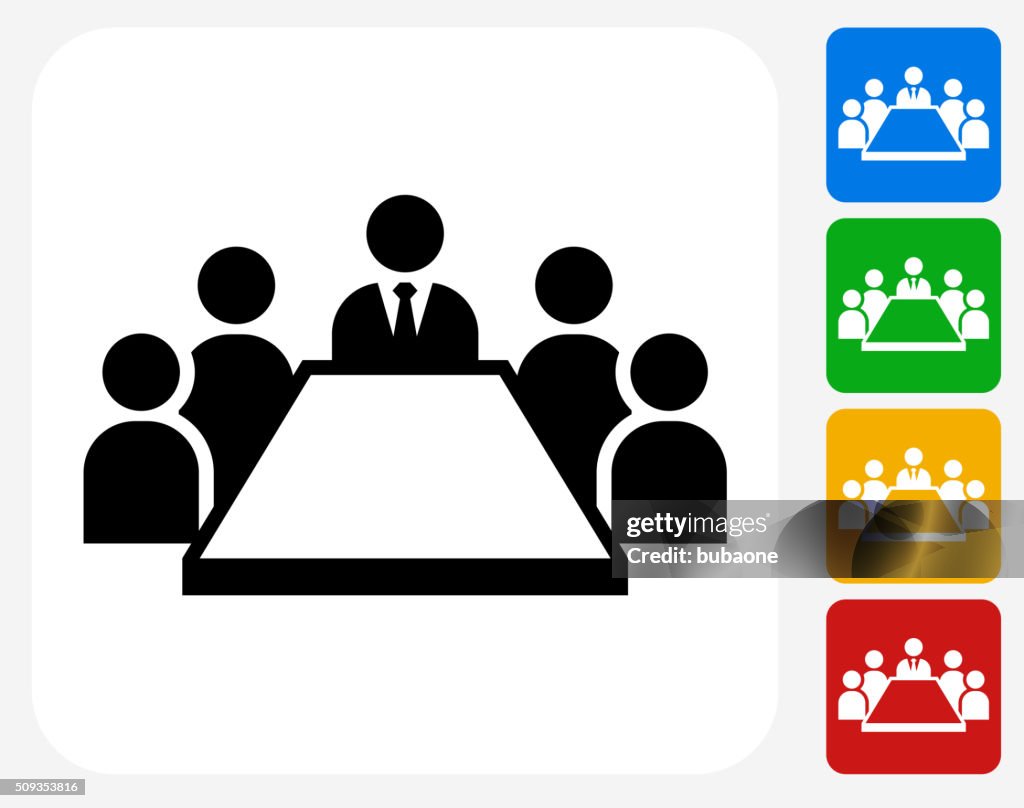 Business Meeting Icon Flat Graphic Design