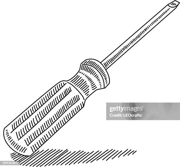screwdriver drawing - screwdriver isolated stock illustrations