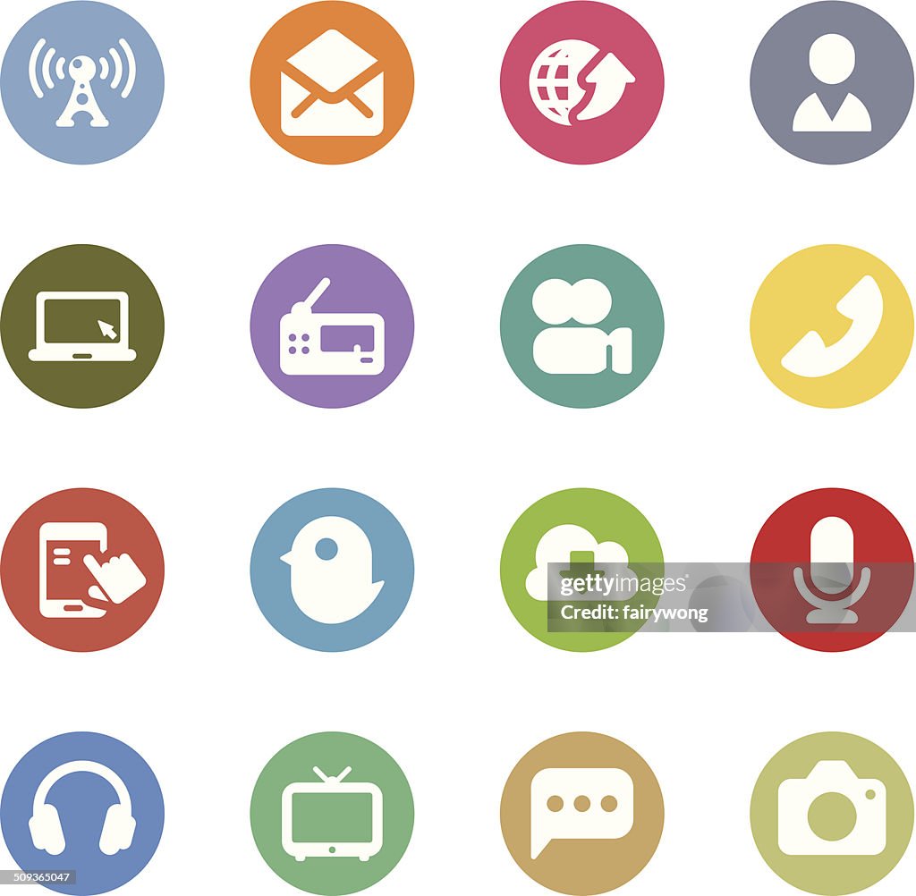 Communication and media icons