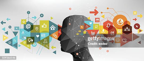 social network idea - graphic design vector stock illustrations