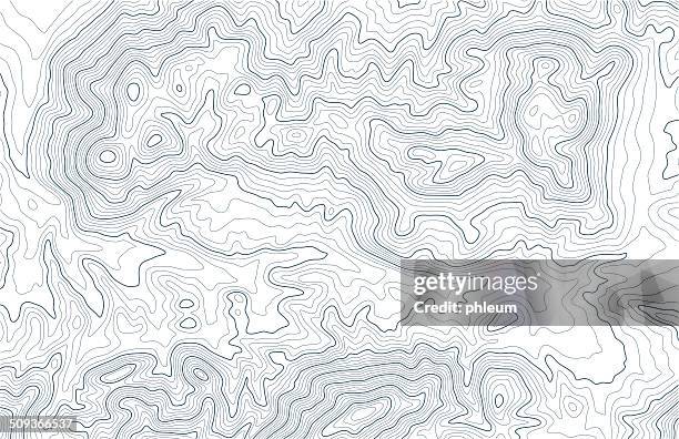 stockillustraties, clipart, cartoons en iconen met topographic contour lines in mountainous terrain - topografische kaart