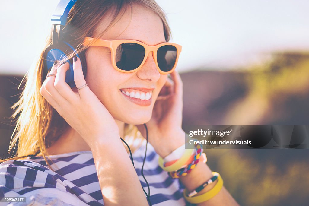 Teen Girl Listening to Music