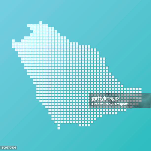 saudi arabia map basic square pattern turquoise - saudi arabia stock illustrations