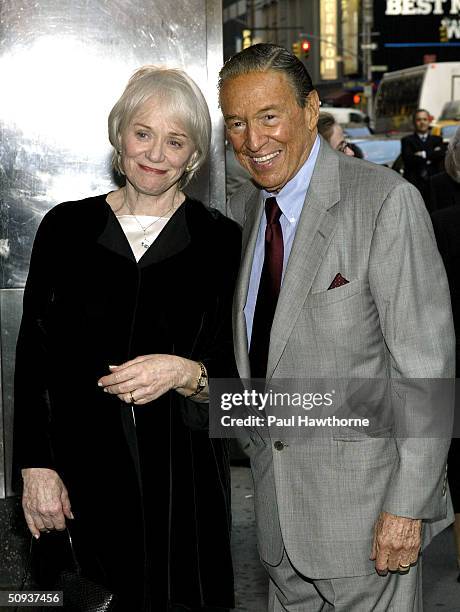 News anchor Mike Wallace and his wife, Mary, attend MoMA's 36th Annual Party In The Garden at Roseland Ballroom June 7, 2004 in New York City.