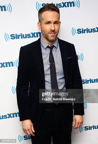 Actor Ryan Reynolds visits the SiriusXM Studios on February 10, 2016 in New York City.