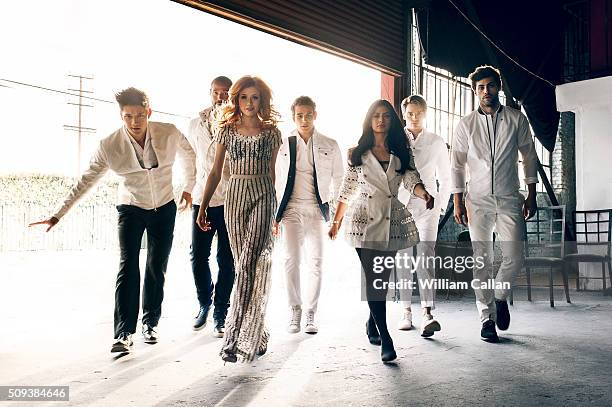 The cast of 'Shadow Hunters' Isaiah Mustafa, Harry Shum Jr., Katherine McNamara, Dominic Sherwood, Alberto Rosende, Matthew Daddario, and Emeraude...