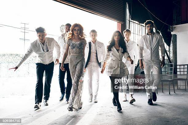 The cast of 'Shadow Hunters' Isaiah Mustafa, Harry Shum Jr., Katherine McNamara, Dominic Sherwood, Alberto Rosende, Matthew Daddario, and Emeraude...