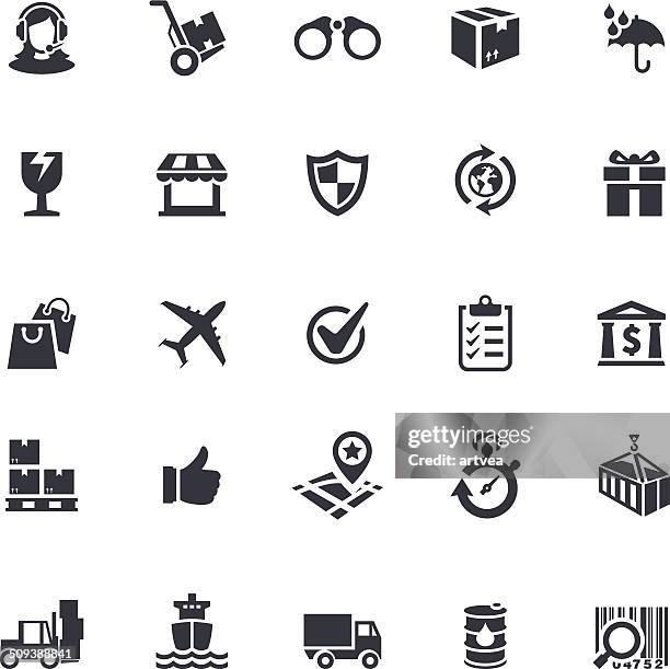 delivery icon set - elevator vector stock illustrations