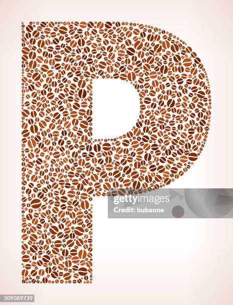 letter p royalty free coffee bean pattern - letter p stock illustrations