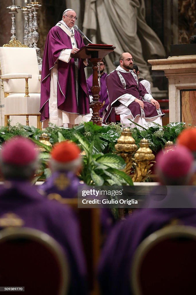 Pope Francis Celebrates Ash Wednesday Mass