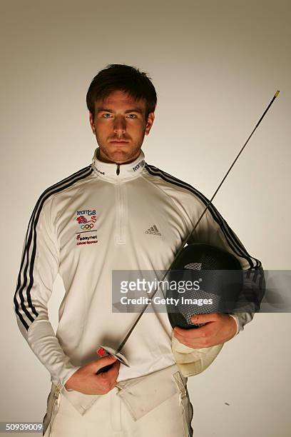 Online ambassador Fencer Laurence Halsted of Great Britain pictured during a feature at the Lansdowne Club in London. UK Online is the official ISP...