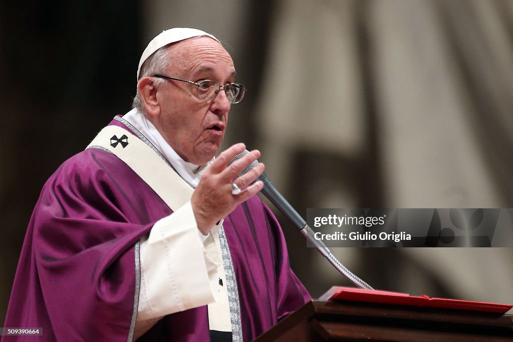 Pope Francis Celebrates Ash Wednesday Mass