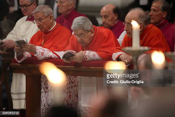 Cardinals attend Ash Wednesday Mass at St. Peter's Basilica on February 10, 2016 in Vatican City, Vatican. Ash Wednesday opens the liturgical 40 day...