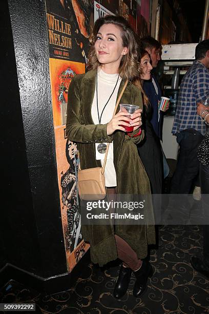 Singer Amy Heidemann of Karmin poses backstage at Fleetwood Mac Fest presented by The Best Fest at the Fonda Theatre on February 9, 2016 in Los...