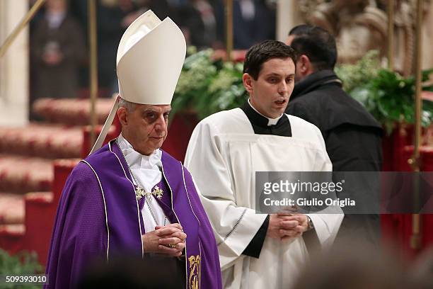 Archbishop Rino Fisichella attends Ash Wednesday Mass at St. Peter's Basilica on February 10, 2016 in Vatican City, Vatican. Ash Wednesday opens the...