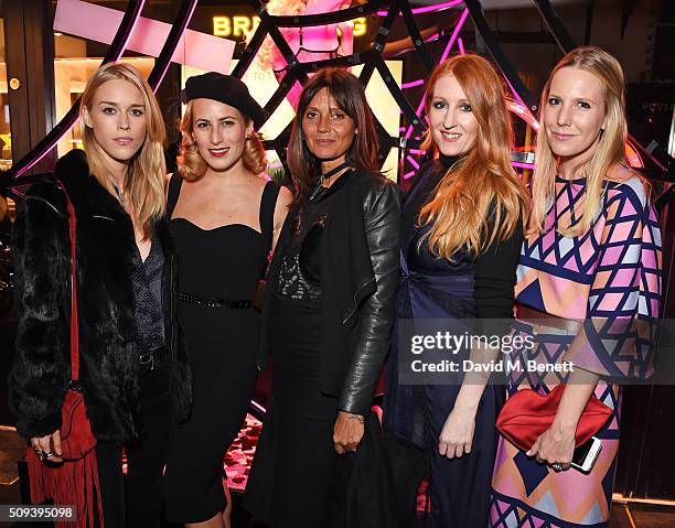 Lady Mary Charteris, Charlotte Dellal, Debonaire Von Bismarck, Agent Provocateur Creative Director Sarah Shotton and Alice Naylor-Leyland attend an...