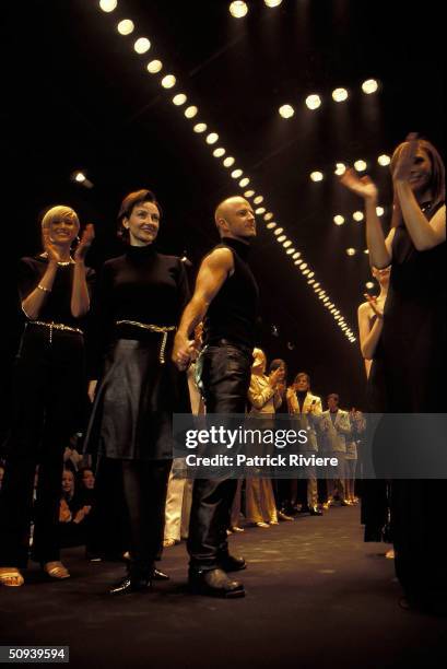 AUSTRALIAN FASHION DESIGNER LEONA EDMISTON AND PETER MORRISSEY AT FASHION WEEK. .