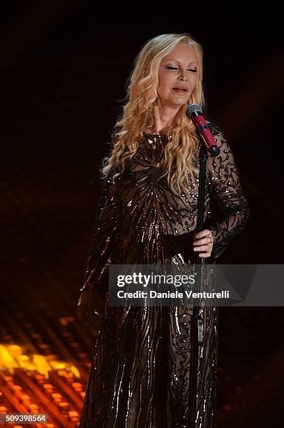 Patty Pravo attends second night of the 66th Festival di Sanremo 2016 at Teatro Ariston on February 10, 2016 in Sanremo, Italy.