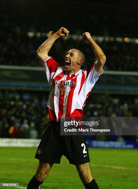 Stephen Wright of Sunderland celebrates during the FA Cup Fifth Round Replay match between Birmingham City and Sunderland at St. Andrew's on February...