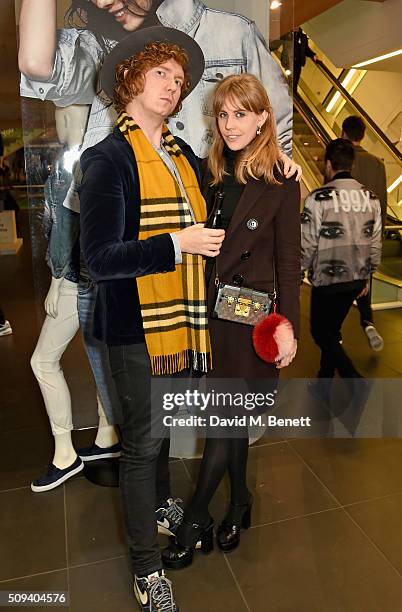 Hugh Harris and India Rose James attend the Gap Partnership with Lion Coffee + Records Launch Party at Gap Flagship Store, Oxford Street on February...