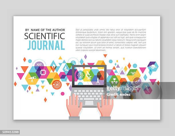 wissenschaftliche zeitschrift gestaltung - artikel publikation stock-grafiken, -clipart, -cartoons und -symbole